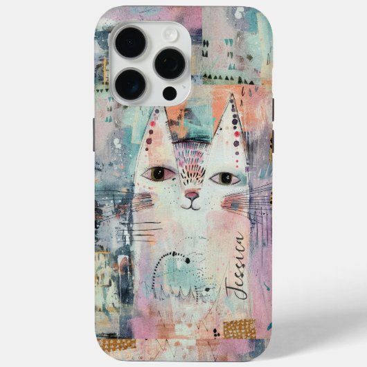 Niedliche weiße Katze Personalisiert Case-Mate iPhone Hülle (Rückseite)