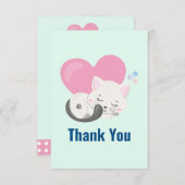 Niedliche Weiße Katze Schlafen Danke (Vorne/Hinten)