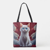 Niedliche weiße Katze Tasche (Rückseite)