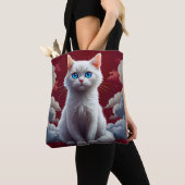Niedliche weiße Katze Tasche (Von Nahem)