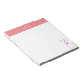 Niedliche weiße Katze und rosa Kopfhörer Notizblock (angewinkelt)