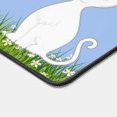 Niedliche weiße Katzen mit Blume Schreibtischunterlage (Ecke)