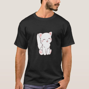 Niedliche, weiße Katzenkrankheit Chibi T-Shirt