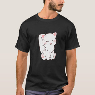 Niedliche, weiße Katzenkrankheit Chibi T-Shirt
