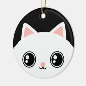Niedliche weiße Kitty-und schwarze des Kitty-zwei Keramikornament (Links)