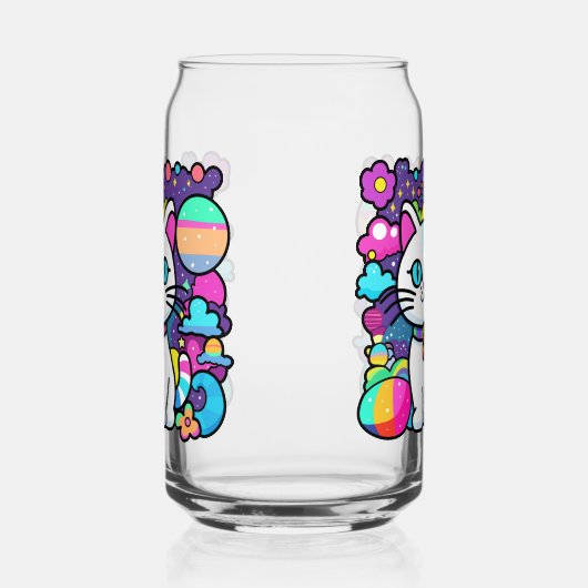 Niedliche weiße kosmische Weltraumkatze Dosenglas (Rechts)