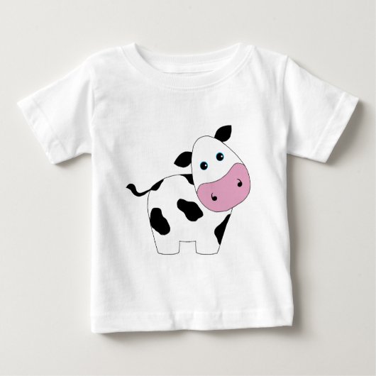Niedliche weiße Kuh Baby T-shirt (Vorderseite)