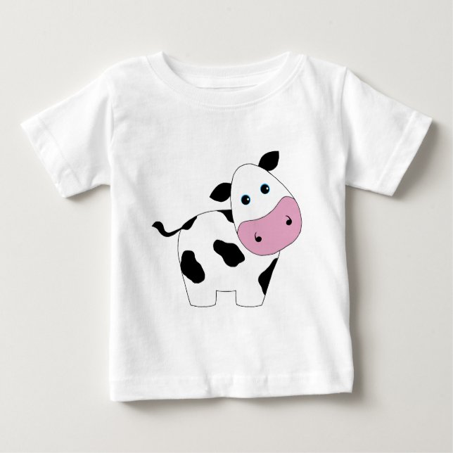 Niedliche weiße Kuh Baby T-shirt (Vorderseite)