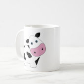 Niedliche weiße Kuh Kaffeetasse (Vorderseite Links)