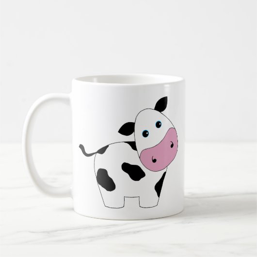 Niedliche weiße Kuh Kaffeetasse (Links)
