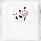 Niedliche weiße Kuh Rechteckiger Aufkleber (Tasche)