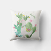 Niedliche weiße Lama-und Kaktus-Szene - Kissen (Rückseite)