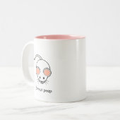 Niedliche weiße Maus & Kalligrafie Zwei-Tone-Kaffe Zweifarbige Tasse (Vorderseite Links)