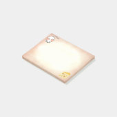 Niedliche, weiße Maus & Käse auf Beige Post-it Klebezettel (angewinkelt)