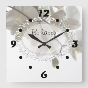 Niedliche Weiße Orchideen Quadratische Wanduhr