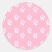 Niedliche weiße Pfoten Runder Aufkleber (Vorderseite)