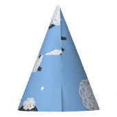 Niedliche weiße Schafe: Vintage Lämmer. Partyhütchen (Rückseite)