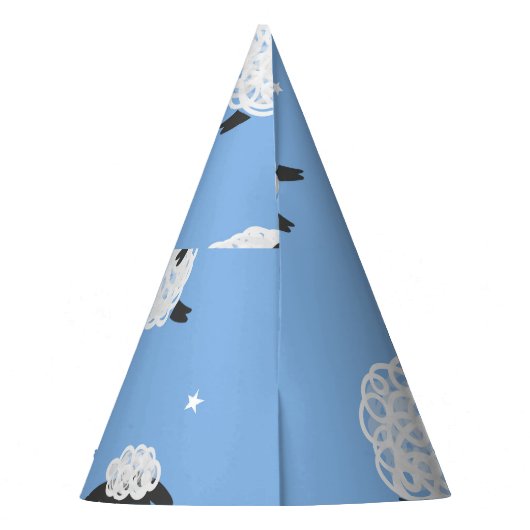 Niedliche weiße Schafe: Vintage Lämmer. Partyhütchen (Rückseite)