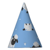 Niedliche weiße Schafe: Vintage Lämmer. Partyhütchen (Rechts)