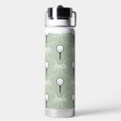 Niedliche Weiße Schleife Golf Muster Monogramm Trinkflasche (Hinten)