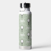 Niedliche Weiße Schleife Golf Muster Monogramm Trinkflasche (rechts)