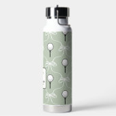 Niedliche Weiße Schleife Golf Muster Monogramm Trinkflasche (Links)