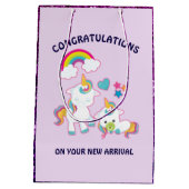 Niedliche weiße Schlösser Magische Mama & Baby Glü Mittlere Geschenktüte (Rückseite)