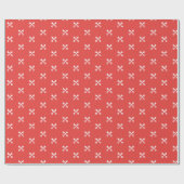 Niedliche weiße Tasten auf rotem Hintergrund Geschenkpapier (Flach)