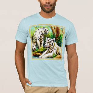 Niedliche weiße Tiger im Dschungel. Jetzt kaufen T-Shirt