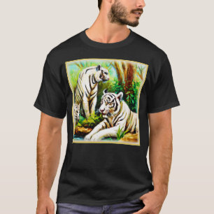 Niedliche weiße Tiger im Dschungel. Jetzt kaufen T-Shirt