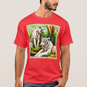 Niedliche weiße Tiger im Dschungel. Jetzt kaufen T-Shirt (Vorderseite)