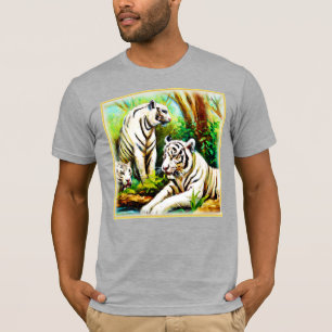 Niedliche weiße Tiger im Dschungel. Jetzt kaufen T-Shirt