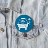 Niedliche, weiße und blaue elektrische Autos Button (Beispiel)