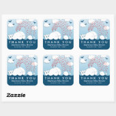 Niedliche weiße Wale Couple Baby Danke Stickers (Blatt)