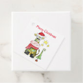 Niedliche weiße Weihnachtskuh Geschenkanhänger (Beispiel)