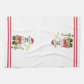 Niedliche weiße Weihnachtskuh Geschirrtuch (Horizontal)
