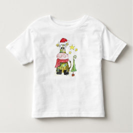 Niedliche weiße Weihnachtskuh Kleinkind T-shirt
