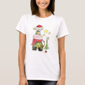 Niedliche weiße Weihnachtskuh T-Shirt (Vorderseite)