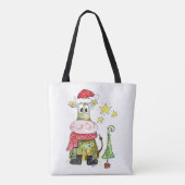 Niedliche weiße Weihnachtskuh Tasche (Rückseite)
