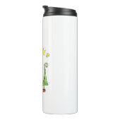 Niedliche weiße Weihnachtskuh Thermosbecher (Nach rechts gedreht)