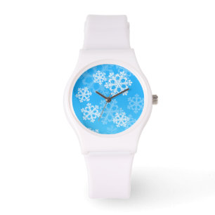 Niedliche weiße Weihnachtsschneeflocken Armbanduhr