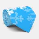 Niedliche weiße Weihnachtsschneeflocken Krawatte (Gerollt)