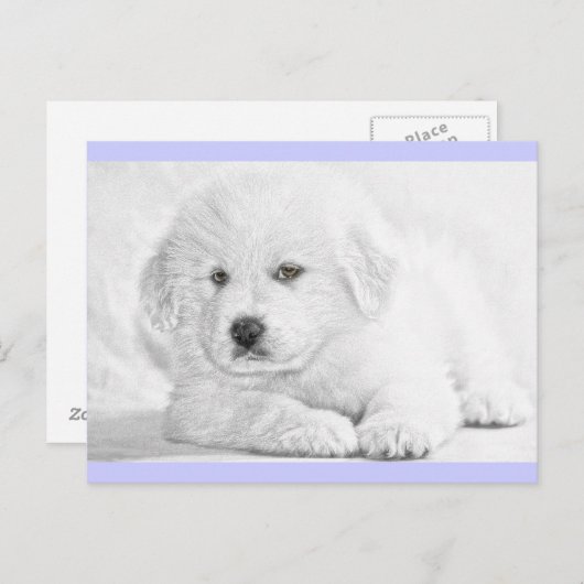 Niedliche weiße Welpen-Postkarte Postkarte (Vorne/Hinten)