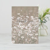 Niedliche weiße Wildblumen Blumenlatte Danke Karte (Stehend Vorderseite)