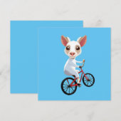 Niedliche, weiße Ziege auf dem Fahrrad Einladung (Vorne/Hinten)