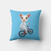 Niedliche, weiße Ziege auf dem Fahrrad Kissen (Rückseite)