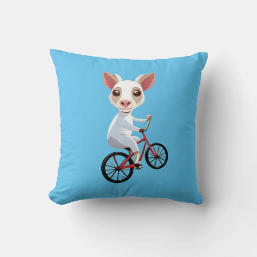 Niedliche, weiße Ziege auf dem Fahrrad Kissen (Vorderseite)
