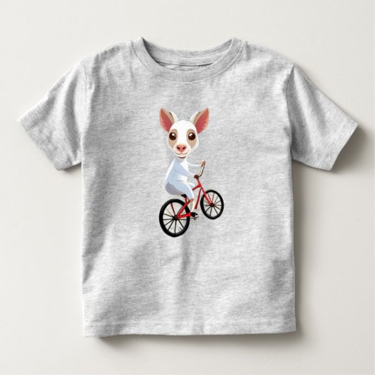 Niedliche, weiße Ziege auf dem Fahrrad Kleinkind T-shirt (Vorderseite)