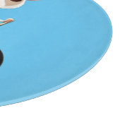 Niedliche, weiße Ziege auf dem Fahrrad Schneidebrett (Ecke)