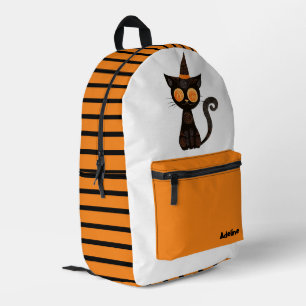 Niedliche/weißliche Halloweenkatze Bedruckter Rucksack